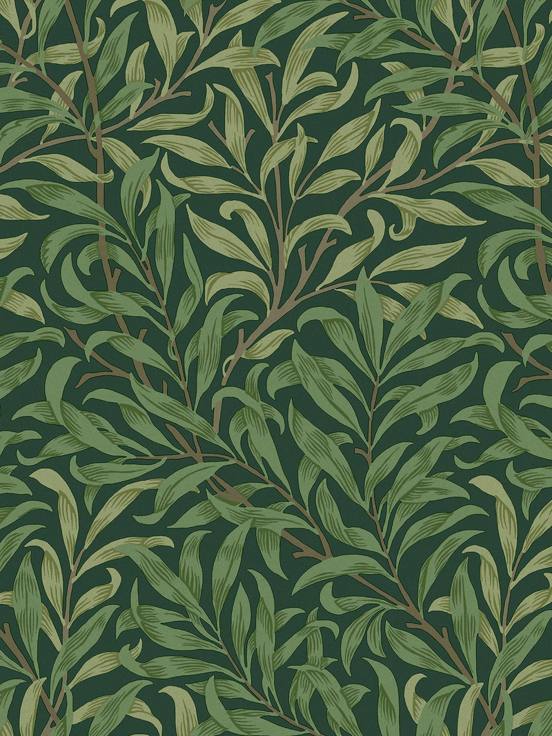William Morris Willow Bough deep green wallpaper sample - British product