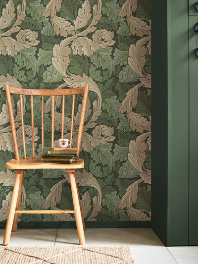 Next William Morris At Home Green Acanthus A4 Wallpaper Sample- Buy online at McGrocer