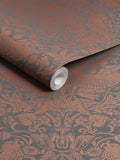William Morris Strawberry Thief A4 wallpaper sample charcoal copper print, UK version