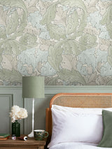 Next William Morris at Home Acanthus Sage & Duck Egg Wallpaper Sample A4- Buy online at McGrocer