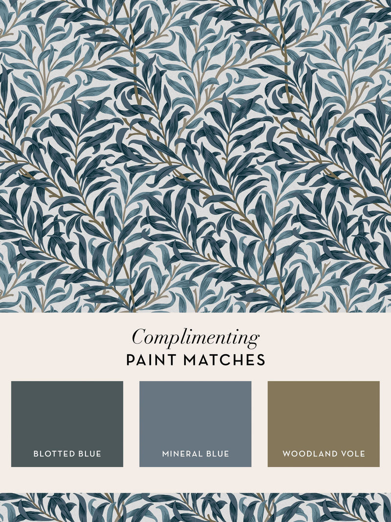 William Morris Willow Bough A4 wallpaper sample, imported from the UK