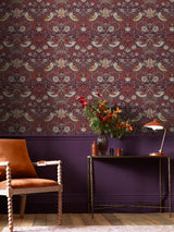 Next William Morris At Home Strawberry Thief Plum Wallpaper Sample A4- Buy online at McGrocer