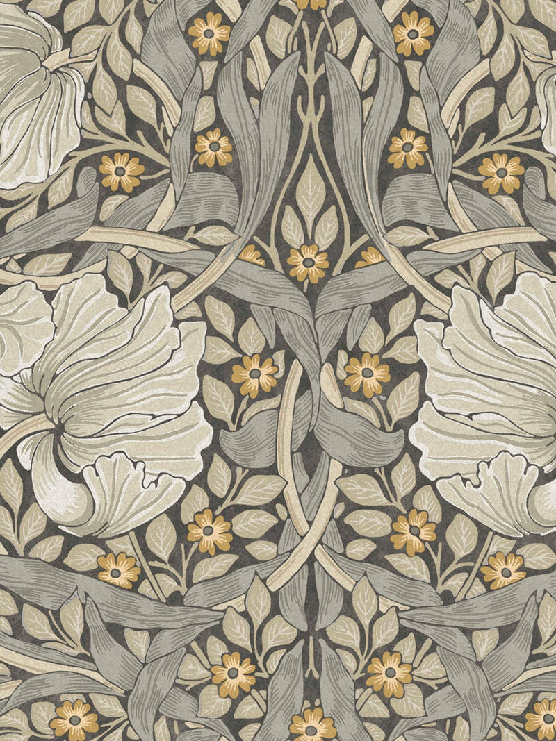 William Morris Grey Pimpernel A4 wallpaper sample, UK version