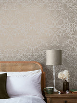 Next William Morris At Home Neutral Strawberry Thief Fibrous Wallpaper Sample A4- Buy online at McGrocer