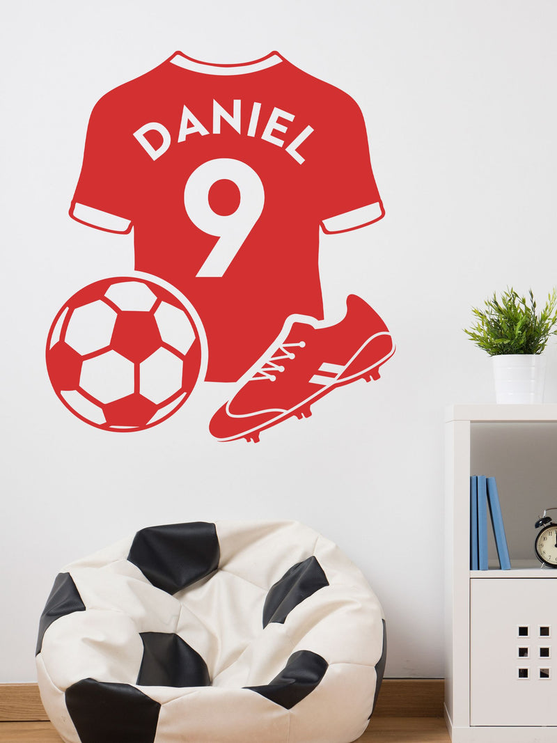 Loveabode personalised football wall sticker 65cm x 58cm, UK version