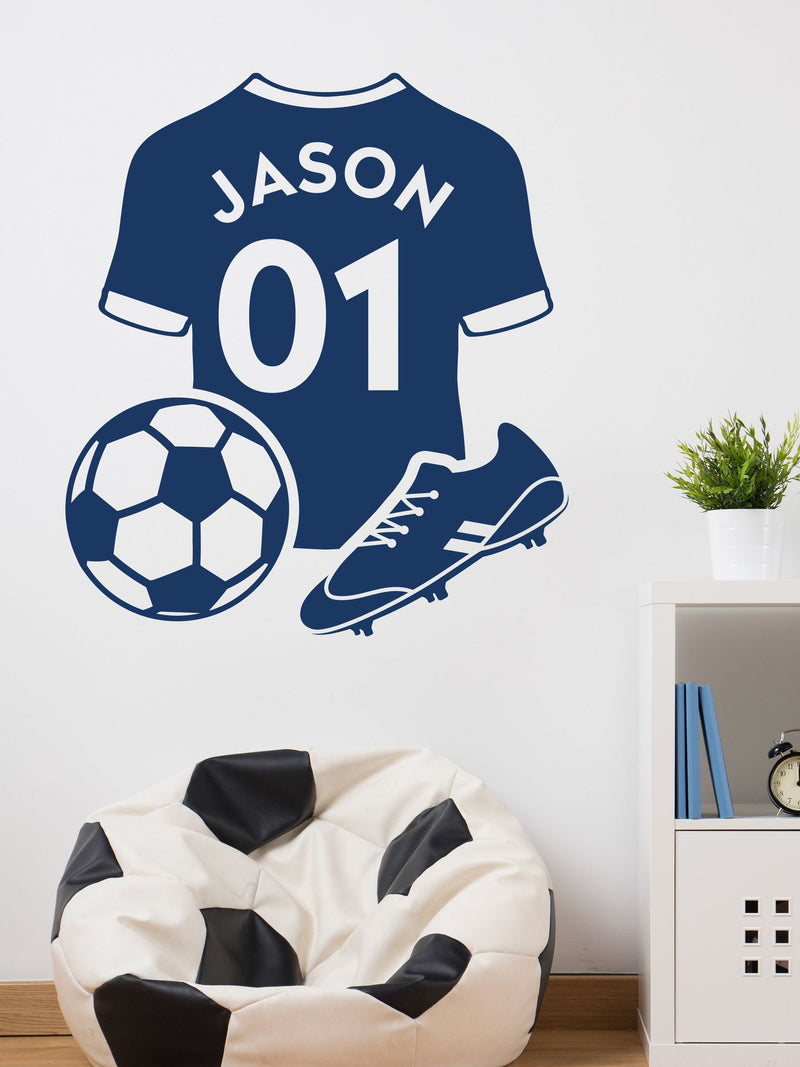 Loveabode personalised football wall sticker 65cm x 58cm, UK version