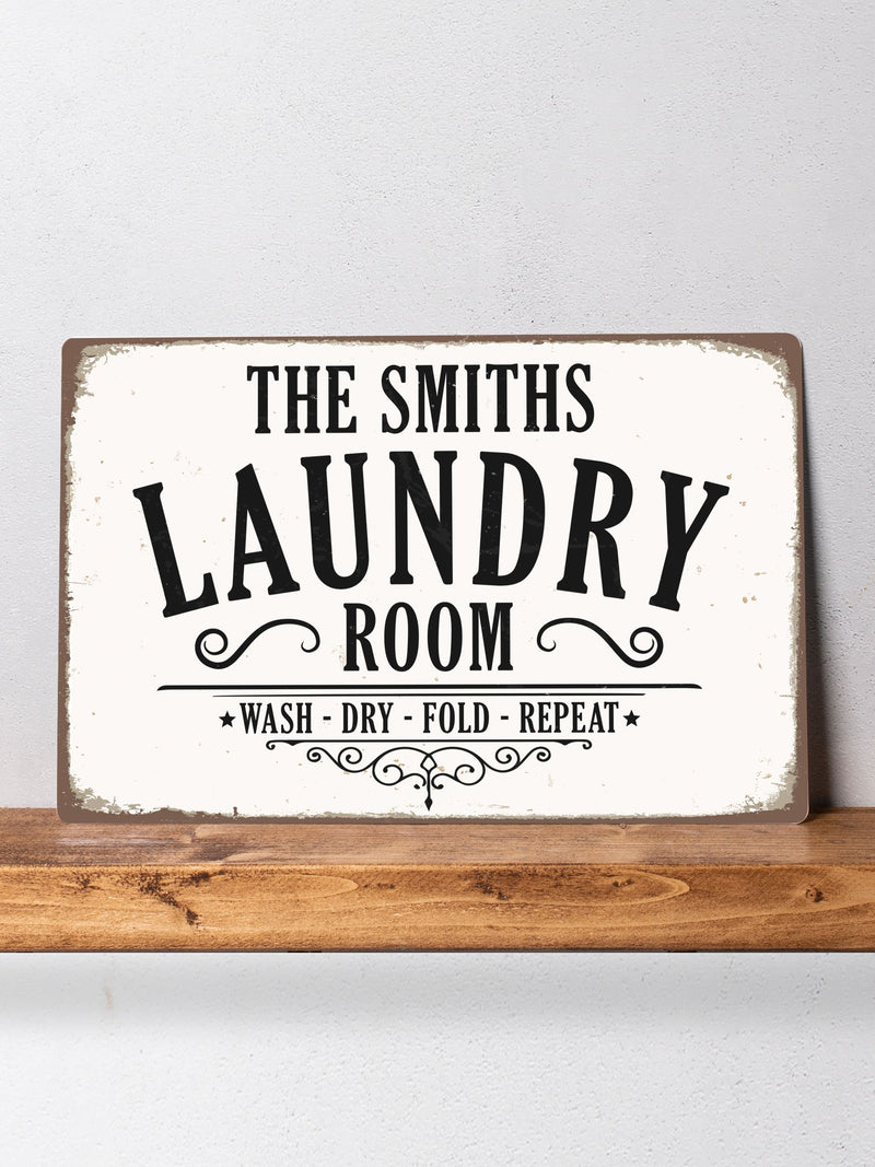 Loveabode personalised utility room wall sign 30cm x 20cm, UK version