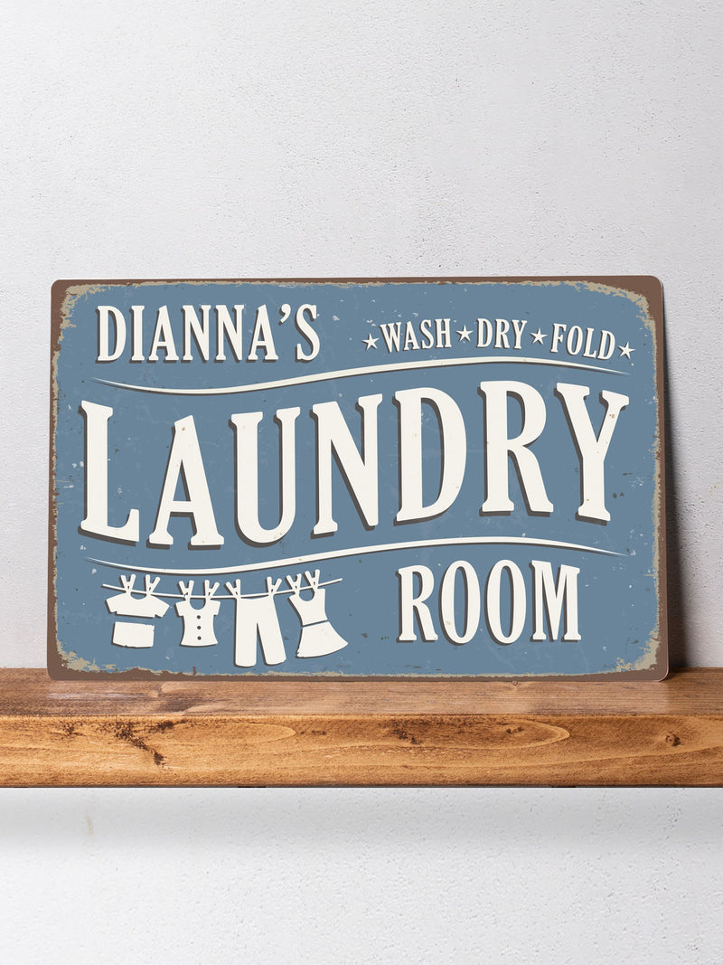 Loveabode natural personalised laundry room sign 30cm x 20cm, UK version