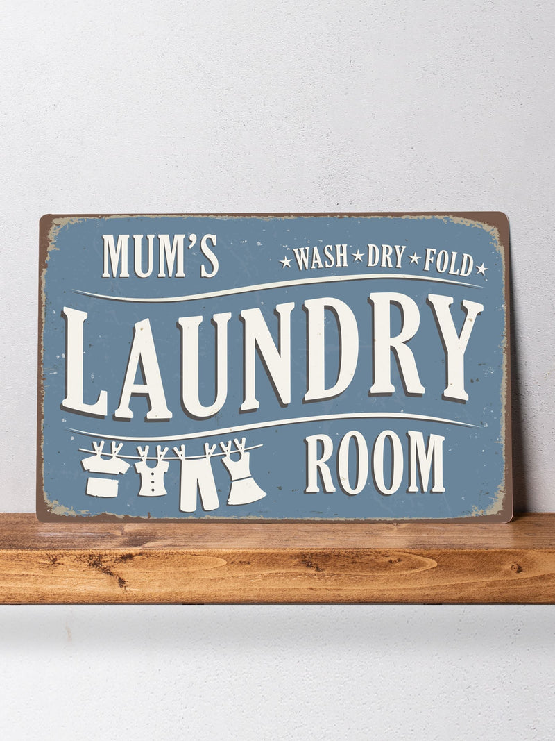 Loveabode natural personalised laundry room sign 30cm x 20cm, UK version