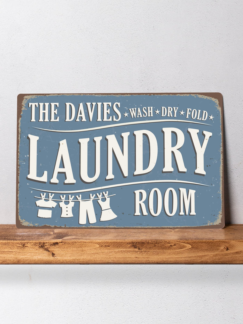 Loveabode natural personalised laundry room sign 30cm x 20cm, UK version