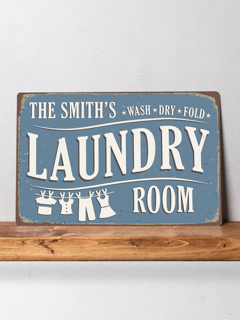 Loveabode natural personalised laundry room sign 30cm x 20cm, UK version