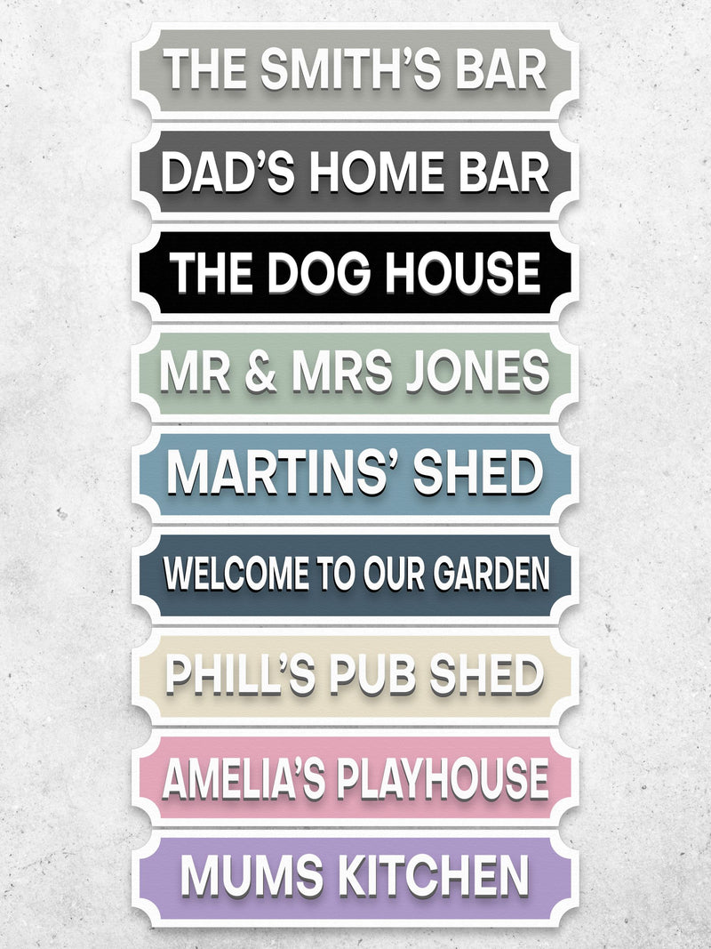 Loveabode Natural Personalised 3D Custom Street Sign 55x15cm, UK version