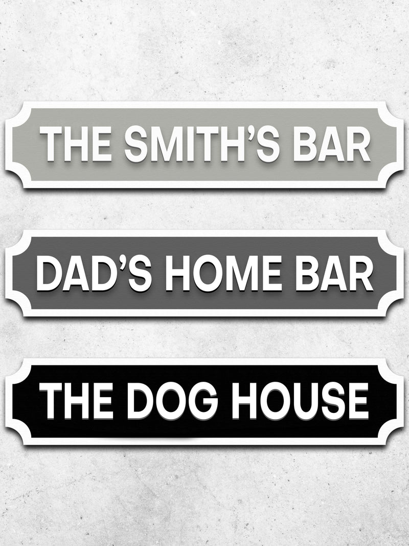 Loveabode Natural Personalised 3D Custom Street Sign 55x15cm, UK version