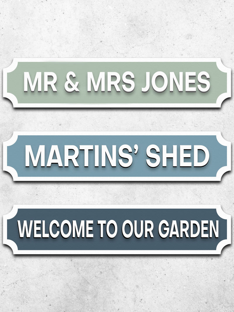 Loveabode Natural Personalised 3D Custom Street Sign 55x15cm, UK version
