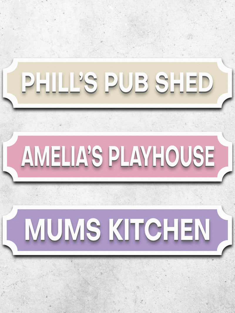 Loveabode Natural Personalised 3D Custom Street Sign 55x15cm, UK version
