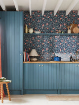 Next William Morris At Home Navy Blue Bird and Pomegranate Wallpaper 10m- Buy online at McGrocer