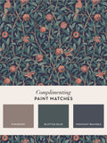 William Morris wallpaper navy blue bird and pomegranate 10m, UK version