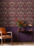 William Morris wallpaper Strawberry Thief Plum 10m, imported from the UK