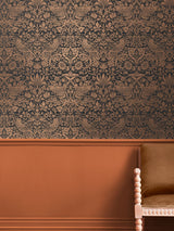 Next William Morris At Home Strawberry Thief Fibrous Charcoal Wallpaper 10m x 52cm- Buy online at McGrocer