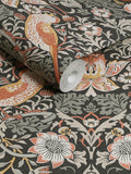 William Morris wallpaper Charcoal Strawberry Thief 10M, UK version