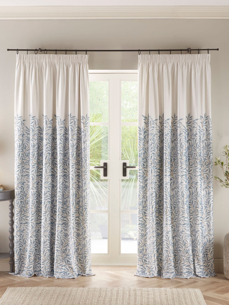 Clarke and Clarke Willow Bough pencil pleat curtains velvet base, UK version