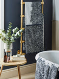 William Morris Prussian Blue Marigold towel, imported from the UK