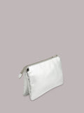 Whistles silver Elita double pouch clutch bag, imported from the UK