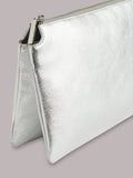 Whistles silver Elita double pouch clutch bag, imported from the UK
