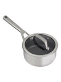 Ninja Silver ZEROSTICK Stainless Steel 16cm Saucepan, imported from the UK