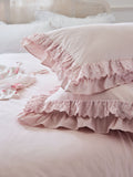 Shabby Chic by Rachel Ashwell pink broderie anglaise ruffle pillowcases set of 2 (British brand)