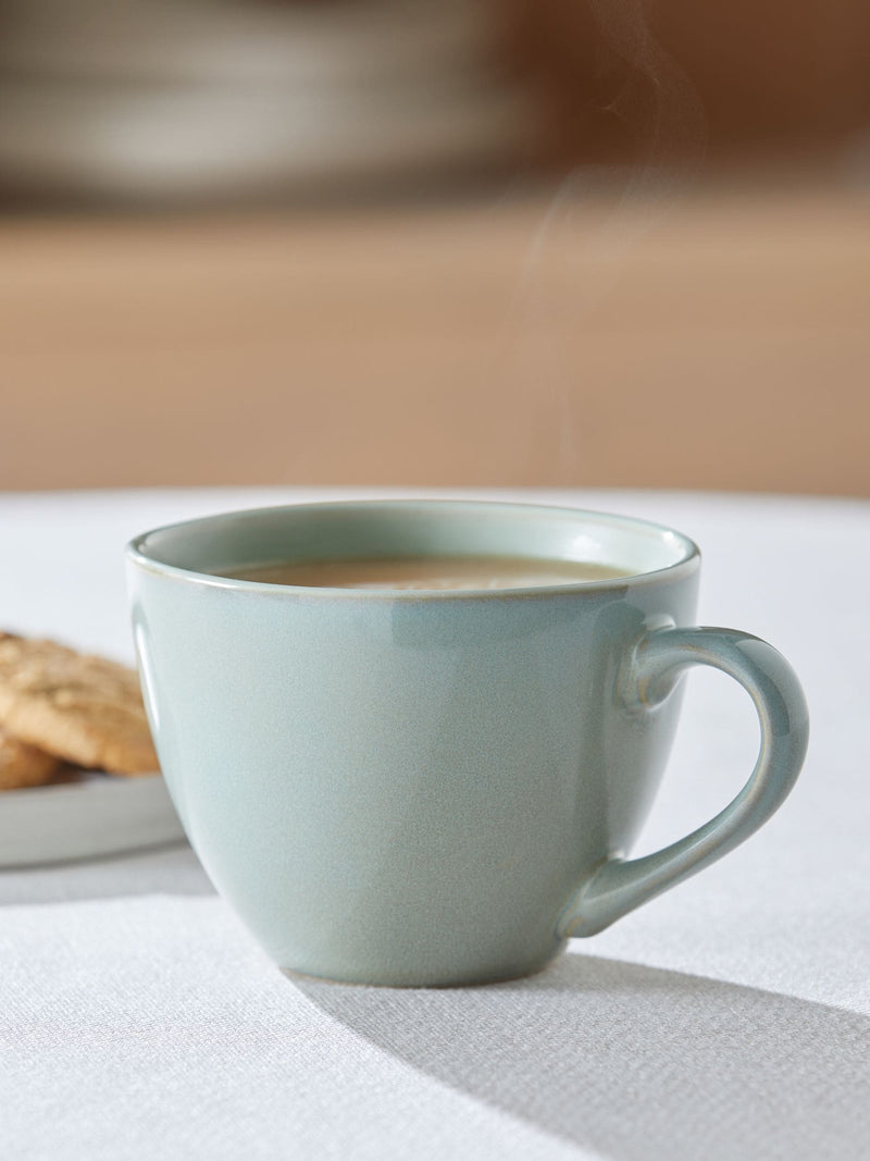 Sage green Hampton stoneware mugs set of 4 (British brand)