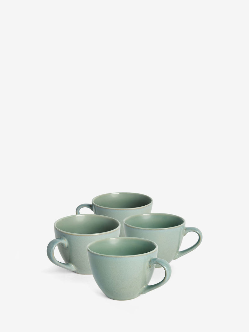 Sage green Hampton stoneware mugs set of 4 (British brand)