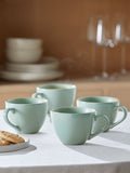Sage green Hampton stoneware mugs set of 4 (British brand)