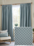 Sanderson Blue Hutton woven jacquard curtains 117x137cm, UK version