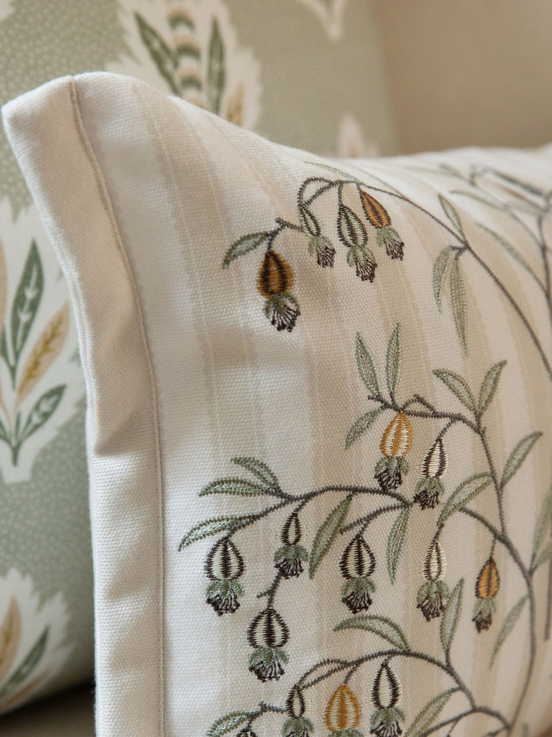 Sanderson floral embroidered cushion 30x65cm - British product