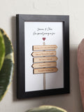 No Ordinary Gift Couple's Wooden A5 Signpost Print - British product