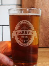 Next PMC Personalised Beer Label Pint Glass Beer Glass- Buy online at McGrocer