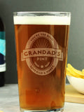 PMC personalised beer label pint glass, imported from the UK