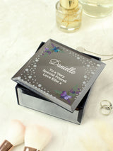 Next PMC Personalised Floral Butterfly Glass Trinket Box- Buy online at McGrocer