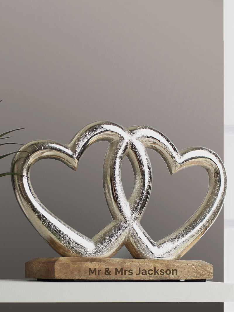 PMC personalised double heart ornament (British brand)