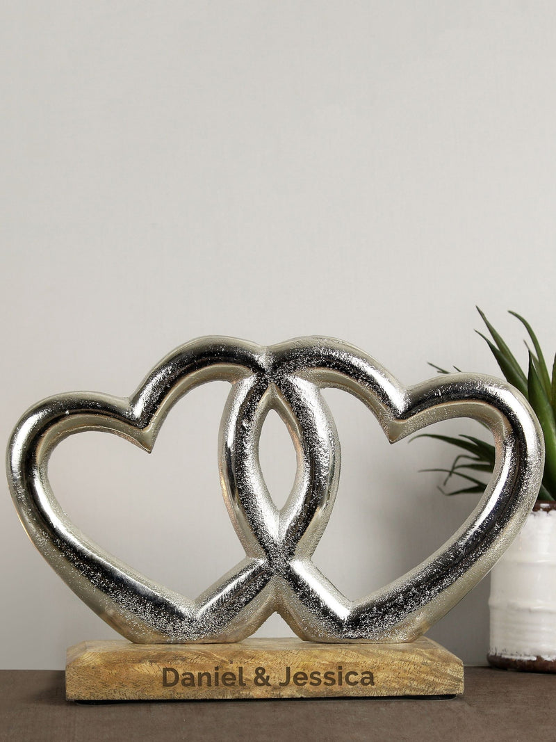 PMC personalised double heart ornament (British brand)