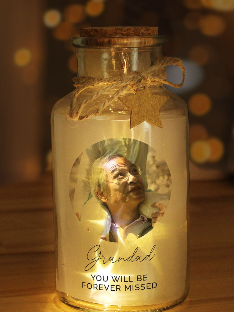 PMC personalised LED glass jar 16.5cm, imported from the UK