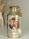 PMC personalised LED glass jar 16.5cm, imported from the UK