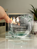 PMC personalised mirrored glass tea light holder, imported from the UK
