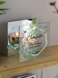 PMC personalised mirrored glass tea light holder, imported from the UK