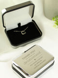 PMC Personalised Bridesmaid Box and Heart Necklace 16 Inch Chain, imported from the UK