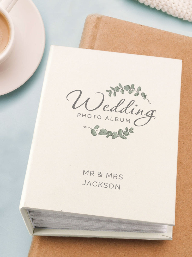 PMC personalised wedding white photo album 6x4, UK version
