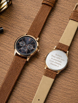 Next PMC Personalised Rose Gold Men's Watch with Brown Strap- Buy online at McGrocer