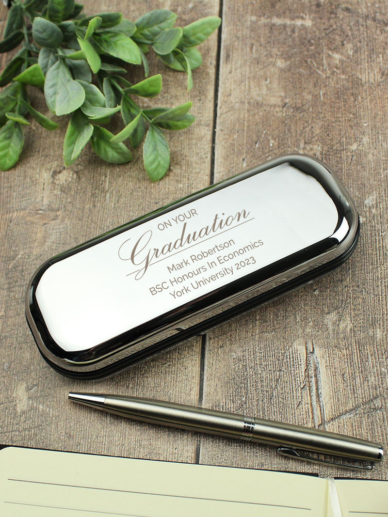 PMC personalised graduation pen set with box 14cm, UK version