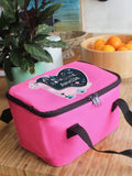PMC pink personalised dinosaur lunch bag, imported from the UK
